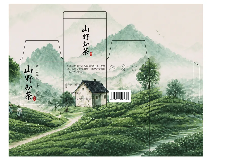 山野知茶 · 包装结构 · 应用与成品 3