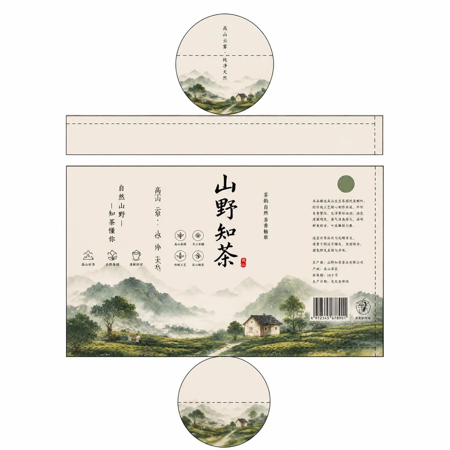 山野知茶 · 包装结构 · 应用与成品 2